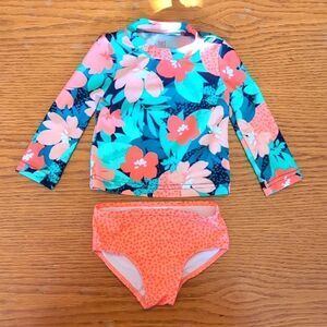 Carter's 6 months 2 Piece Coral Floral Bathing Suit